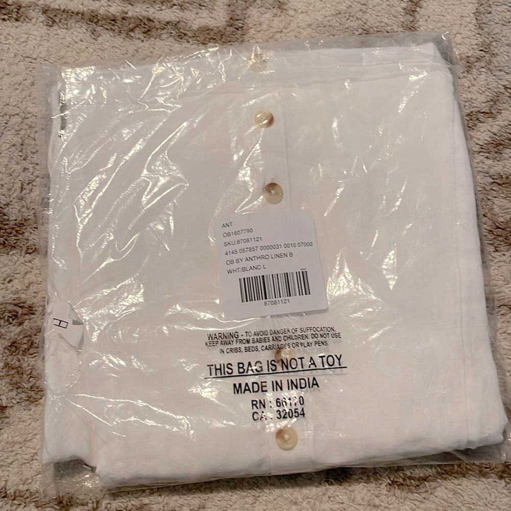 NWT By Anthropologie Sleeveless Button-Front Midi Dress Size Large White Long - Picture 4 of 5
